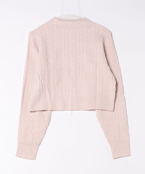 BEVERLY HILLS POLO CLUB(ビバリーヒルズポロクラブ)の「【BEVERLY HILLS POLO CLUB】ケーブル編みカーディガン(カーディガン/ボレロ・レディース・グリーン/ピンク/レッド/オフホワイト/ブラウン・FREE)」の6枚目の写真