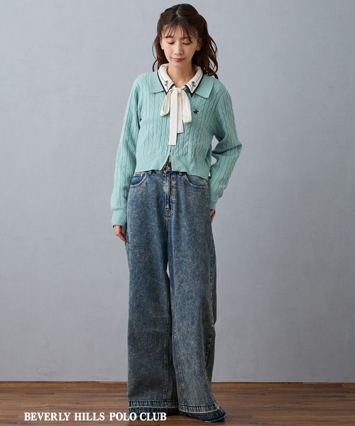 BEVERLY HILLS POLO CLUB(ビバリーヒルズポロクラブ)の「【BEVERLY HILLS POLO CLUB】ケーブル編みカーディガン(カーディガン/ボレロ・レディース・グリーン/ピンク/レッド/オフホワイト/ブラウン・FREE)」の21枚目の写真