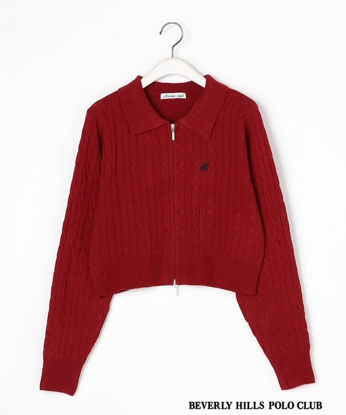 BEVERLY HILLS POLO CLUB(ビバリーヒルズポロクラブ)の「【BEVERLY HILLS POLO CLUB】ケーブル編みカーディガン(カーディガン/ボレロ・レディース・グリーン/ピンク/レッド/オフホワイト/ブラウン・FREE)」の19枚目の写真