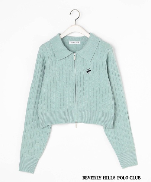 BEVERLY HILLS POLO CLUB(ビバリーヒルズポロクラブ)の「【BEVERLY HILLS POLO CLUB】ケーブル編みカーディガン(カーディガン/ボレロ・レディース・グリーン/ピンク/レッド/オフホワイト/ブラウン・FREE)」の16枚目の写真