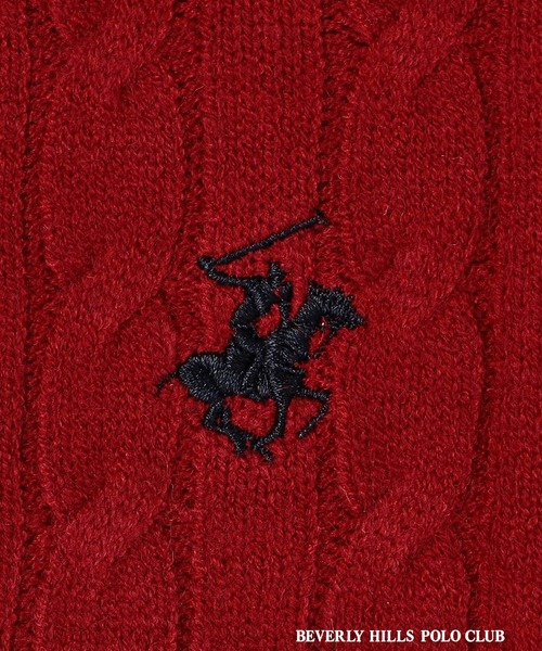 BEVERLY HILLS POLO CLUB(ビバリーヒルズポロクラブ)の「【BEVERLY HILLS POLO CLUB】ケーブル編みカーディガン(カーディガン/ボレロ・レディース・グリーン/ピンク/レッド/オフホワイト/ブラウン・FREE)」の10枚目の写真