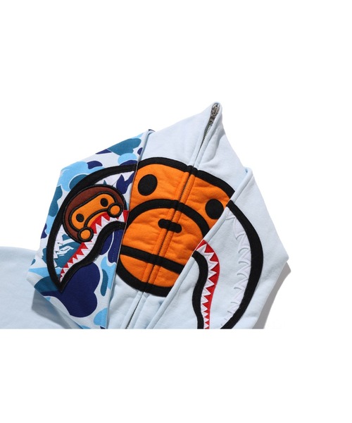 トップス BAPE MILO SHARK FULL ZIP DOUBLE HOODIE MILO SHARK FULL ZIP DOUBLE HOODIE（パーカー）｜A BATHING APE（ア
