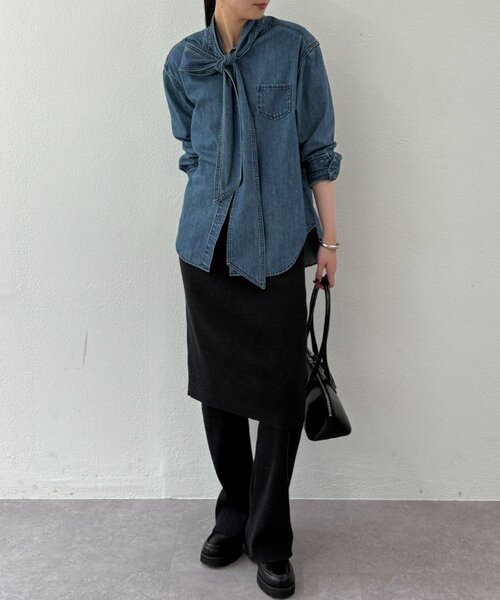 LOUNGEDRESS（ラウンジドレス）の「ニットスカート+パンツセット（その他パンツ・レディース・ブラック/ベージュ・MEDIUM/SMALL）」の3枚目の写真