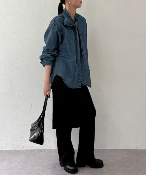 LOUNGEDRESS（ラウンジドレス）の「ニットスカート+パンツセット（その他パンツ・レディース・ブラック/ベージュ・MEDIUM/SMALL）」の6枚目の写真