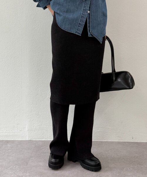 LOUNGEDRESS（ラウンジドレス）の「ニットスカート+パンツセット（その他パンツ・レディース・ブラック/ベージュ・MEDIUM/SMALL）」の7枚目の写真