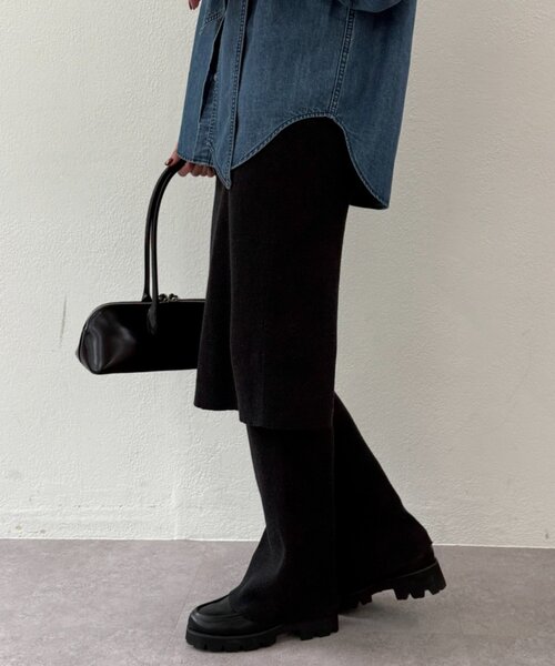 LOUNGEDRESS（ラウンジドレス）の「ニットスカート+パンツセット（その他パンツ・レディース・ブラック/ベージュ・MEDIUM/SMALL）」の8枚目の写真