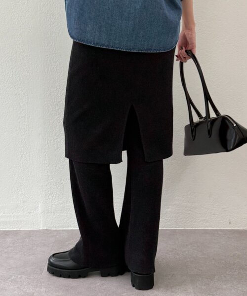 LOUNGEDRESS（ラウンジドレス）の「ニットスカート+パンツセット（その他パンツ・レディース・ブラック/ベージュ・MEDIUM/SMALL）」の9枚目の写真