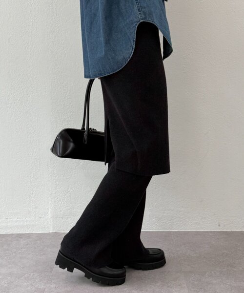 LOUNGEDRESS（ラウンジドレス）の「ニットスカート+パンツセット（その他パンツ・レディース・ブラック/ベージュ・MEDIUM/SMALL）」の10枚目の写真