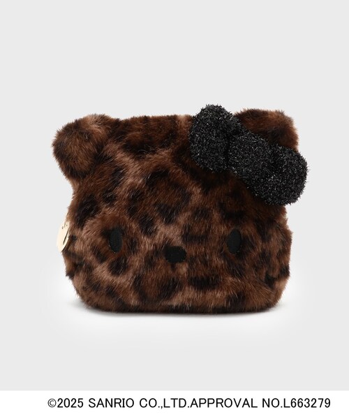 OPAQUE.CLIP（オペークドットクリップ）の「【ハローキティ】フェイス型ふわふわポーチ（ポーチ・レディース・オフホワイト/ブラウン系その他2/ブラック・00）」の3枚目の写真
