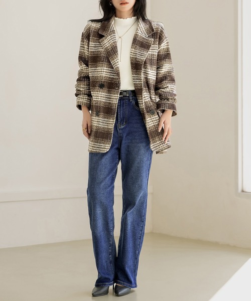 DAY CLOSET（デイ クローゼット）の「【大きいサイズ有/全周裏ゴム/2段階調整可】ウォッシュ加工ストレートデニムパンツ レディース（デニムパンツ・レディース・ブルー/ライトブルー/ブラック/インディゴブルー・2XL/XL/L/S/M）」の21枚目の写真