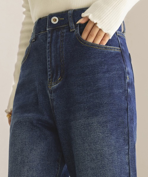 DAY CLOSET（デイ クローゼット）の「【大きいサイズ有/全周裏ゴム/2段階調整可】ウォッシュ加工ストレートデニムパンツ レディース（デニムパンツ・レディース・ブルー/ライトブルー/ブラック/インディゴブルー・2XL/XL/L/S/M）」の13枚目の写真