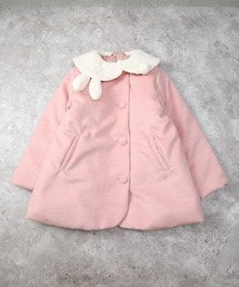 【新品】エムプルミエ ノーカラーコート ダブルフェイス ピンク 36 ダブルフェイスニット・ノーカラーコート/DoCLASSE