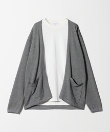 ハイゲージカーディガン+Tシャツ ブラック -セットアイテム・ハンドウォッシャブル-<A DAY IN THE LIFE>