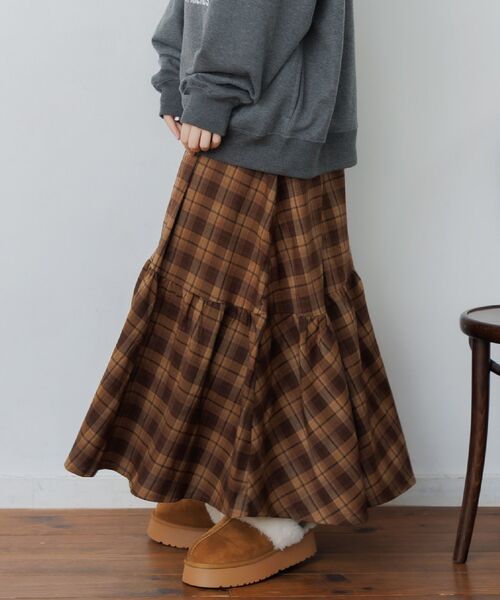 RETRO GIRL(レトロガール)の「イレヘムギャザーSK(スカート・レディース・ブラック/ブルー系その他2/ブラウン系その他2・FREE)」の1枚目の写真
