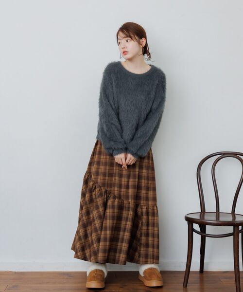 RETRO GIRL(レトロガール)の「イレヘムギャザーSK(スカート・レディース・ブラック/ブルー系その他2/ブラウン系その他2・FREE)」の4枚目の写真
