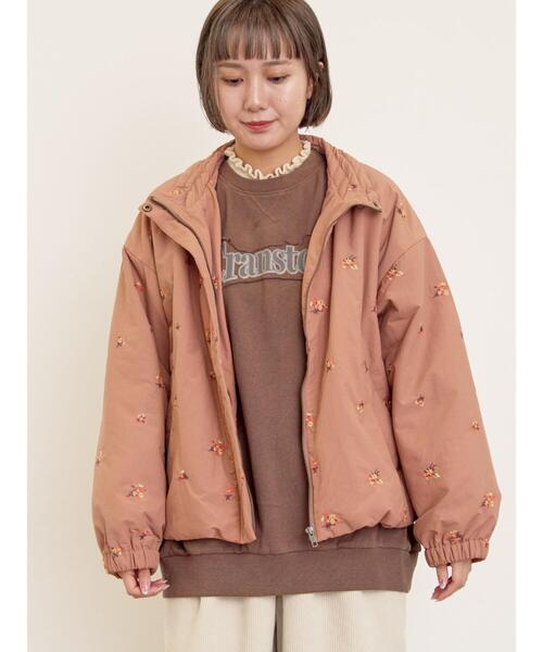 Samansa Mos2（サマンサ モスモス）の「小花総刺繍中綿ジャケット（ノーカラージャケット・レディース・オレンジ/キナリ/ブラック・F）」の19枚目の写真