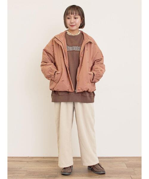 Samansa Mos2（サマンサ モスモス）の「小花総刺繍中綿ジャケット