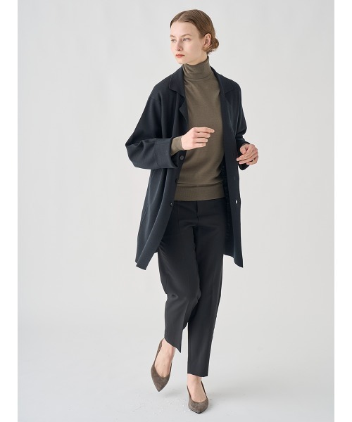 JOHN SMEDLEY（ジョンスメドレー）の「［UNISEX］ミラノリブ オープンカラー長袖ニットジャケット（ニット/セーター・メンズ・ブラック/チャコールグレー・L/M/S）」の8枚目の写真