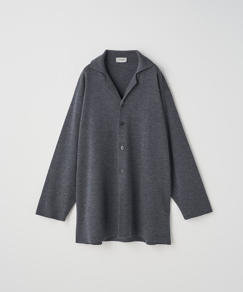 JOHN SMEDLEY（ジョンスメドレー）の「［UNISEX］ミラノリブ オープンカラー長袖ニットジャケット（ニット/セーター・メンズ・ブラック/チャコールグレー・L/M/S）」の9枚目の写真