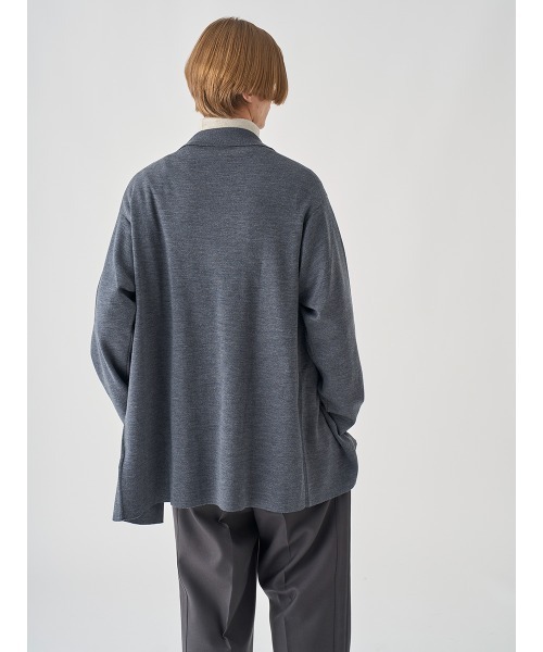 JOHN SMEDLEY（ジョンスメドレー）の「［UNISEX］ミラノリブ オープンカラー長袖ニットジャケット（ニット/セーター・メンズ・ブラック/チャコールグレー・L/M/S）」の11枚目の写真