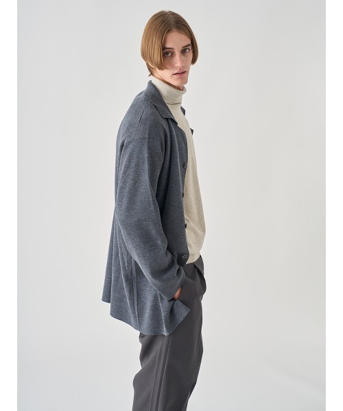 JOHN SMEDLEY（ジョンスメドレー）の「［UNISEX］ミラノリブ オープンカラー長袖ニットジャケット（ニット/セーター・メンズ・ブラック/チャコールグレー・L/M/S）」の14枚目の写真