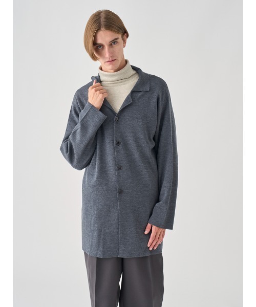 JOHN SMEDLEY（ジョンスメドレー）の「［UNISEX］ミラノリブ オープンカラー長袖ニットジャケット（ニット/セーター・メンズ・ブラック/チャコールグレー・L/M/S）」の16枚目の写真