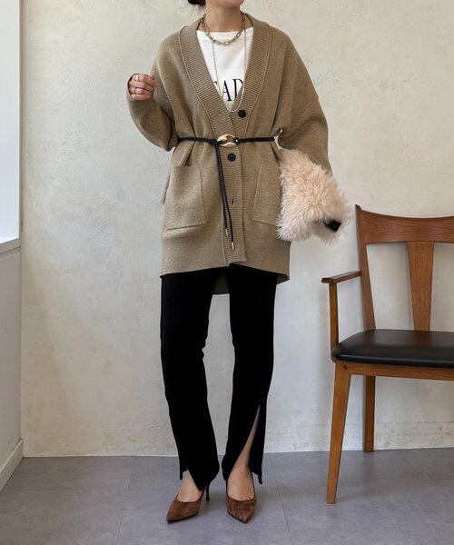 DouDou（ドゥドゥ）の「サイドファスナーレギンスパンツ（その他パンツ・レディース・ブラック/ベージュ・FREE/PS）」の5枚目の写真