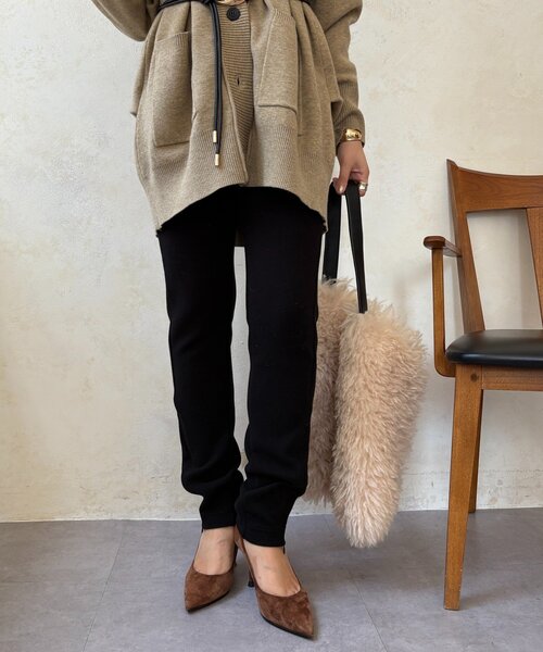 DouDou（ドゥドゥ）の「サイドファスナーレギンスパンツ（その他パンツ・レディース・ブラック/ベージュ・FREE/PS）」の8枚目の写真