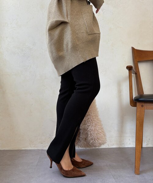 DouDou（ドゥドゥ）の「サイドファスナーレギンスパンツ（その他パンツ・レディース・ブラック/ベージュ・FREE/PS）」の10枚目の写真