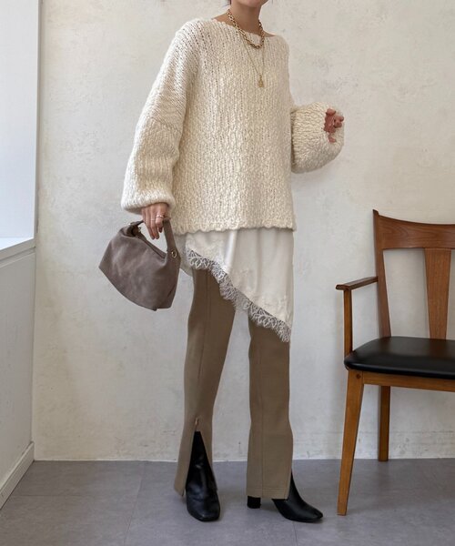 DouDou（ドゥドゥ）の「サイドファスナーレギンスパンツ（その他パンツ・レディース・ブラック/ベージュ・FREE/PS）」の16枚目の写真