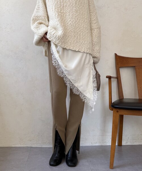 DouDou（ドゥドゥ）の「サイドファスナーレギンスパンツ（その他パンツ・レディース・ブラック/ベージュ・FREE/PS）」の19枚目の写真