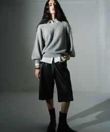 allureville | フェイクレザーバミューダパンツ(その他パンツ)