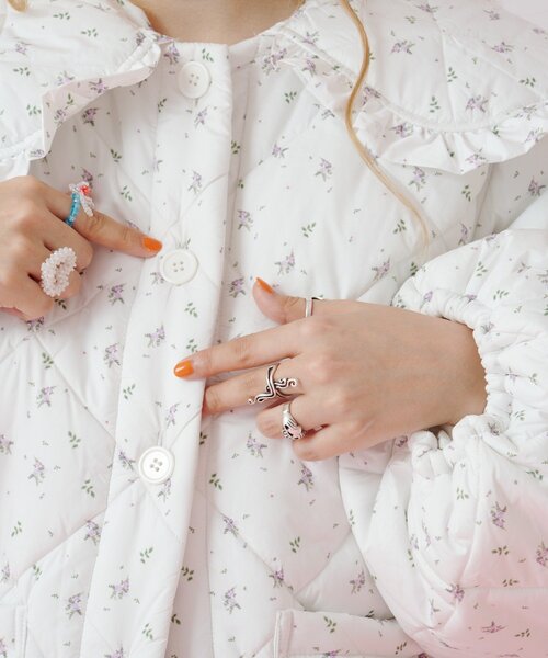 w closet(ダブルクローゼット)の「Amフリル中綿ブルゾン(ダウンジャケット/コート・レディース・オフホワイト/ピンク/イエロー・FREE)」の12枚目の写真