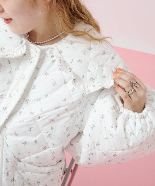 w closet(ダブルクローゼット)の「Amフリル中綿ブルゾン(ダウンジャケット/コート・レディース・オフホワイト/ピンク/イエロー・FREE)」の14枚目の写真