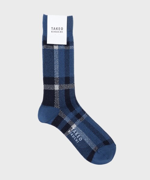 TAKEO KIKUCHI(タケオキクチ)の「タータンチェック柄ソックス(ソックス/靴下・メンズ・ワイン系1/ターコイズブルー系2/オレンジ系6・00)」の2枚目の写真