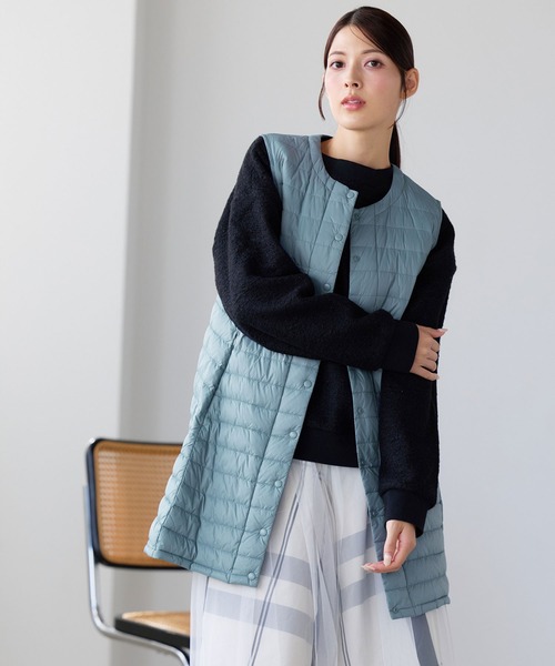 Filomo（フィローモ）の「[Filomo]ダウンロングベスト ナイロン（ベスト・レディース・ブルー/ブラック/グリーン・M/L/LL）」の7枚目の写真