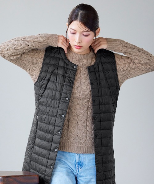 Filomo（フィローモ）の「[Filomo]ダウンロングベスト ナイロン（ベスト・レディース・ブルー/ブラック/グリーン・M/L/LL）」の6枚目の写真