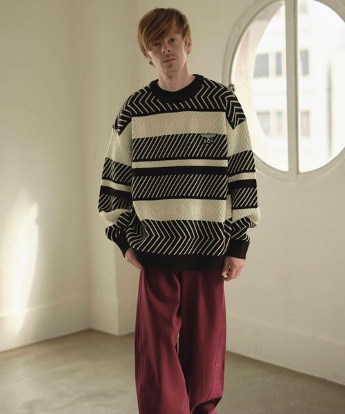 BOY LONDON（ボーイロンドン）の「【BOY LONDON】BOYLONDON PUZZLE KNIT（ニット/セーター・メンズ・ブラック×ホワイト・X-LARGE/LARGE/MEDIUM）」の2枚目の写真