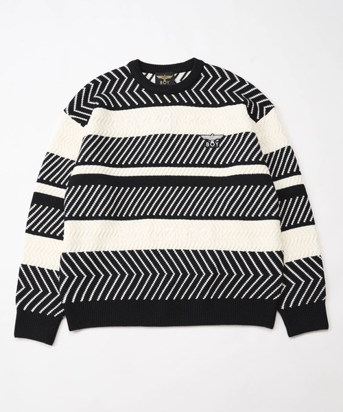 BOY LONDON（ボーイロンドン）の「【BOY LONDON】BOYLONDON PUZZLE KNIT（ニット/セーター・メンズ・ブラック×ホワイト・X-LARGE/LARGE/MEDIUM）」の5枚目の写真