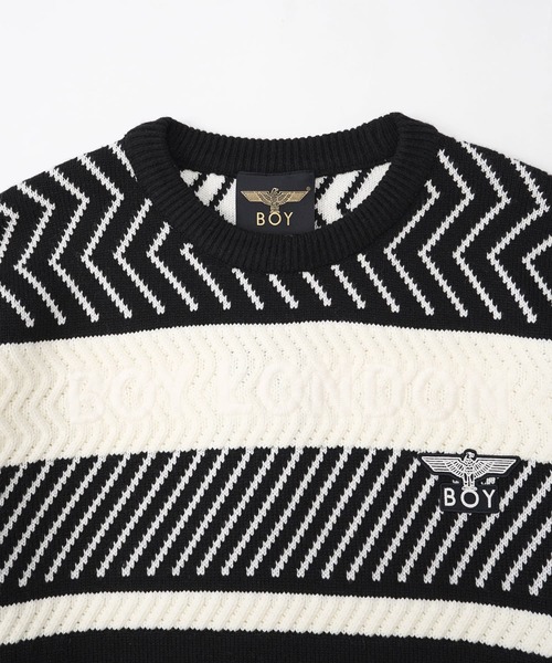 BOY LONDON（ボーイロンドン）の「【BOY LONDON】BOYLONDON PUZZLE KNIT（ニット/セーター・メンズ・ブラック×ホワイト・X-LARGE/LARGE/MEDIUM）」の6枚目の写真