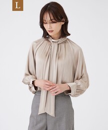 TRANS WORK（トランスワーク）の「【L】【ウォッシャブル】プリーツサテンブラウス（シャツ/ブラウス）」