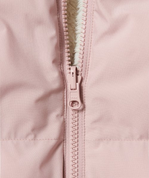 MUSINSA STANDARD WOMAN（ムシンサスタンダードウーマン）の「ウィメンズデイリープファーリバーシブルフリースショートパディングジャケット[ピンク/クリーム]（ダウンジャケット/コート・レディース・その他・SMALL/MEDIUM/LARGE/X-SMALL）」の5枚目の写真