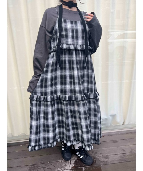 WC(ダブル シー)の「ネルチェックロングキャミワンピース(ワンピース・レディース・ブラック/ブラウン・FREE)」の21枚目の写真
