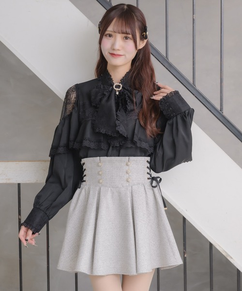 couture BY ROJITA（クチュールバイロジータ）の「レース切替ボウタイラッフルブラウス（シャツ/ブラウス・レディース・ホワイト/ブラック/パープル・FREE）」の20枚目の写真