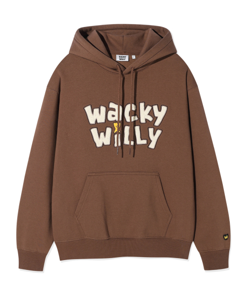 Wacky WiLLy(ワッキーウィリー)の「起毛タイポグラフィックフードブラウン(パーカー・レディース・その他・SMALL/MEDIUM/LARGE/X-LARGE)」の1枚目の写真