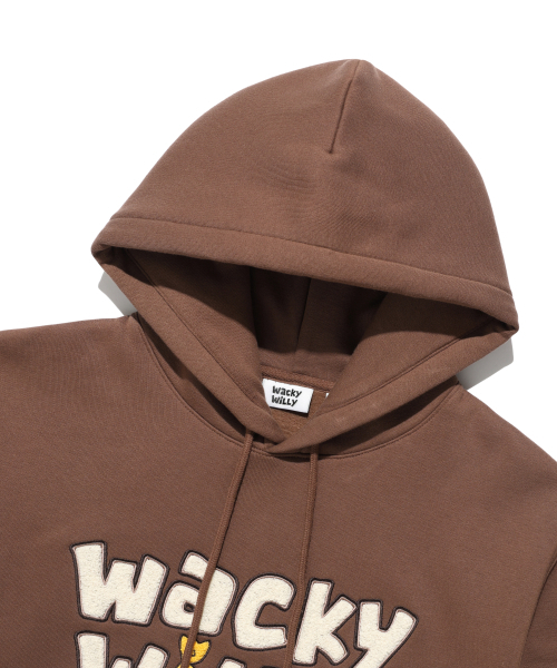 Wacky WiLLy(ワッキーウィリー)の「起毛タイポグラフィックフードブラウン(パーカー・レディース・その他・SMALL/MEDIUM/LARGE/X-LARGE)」の4枚目の写真
