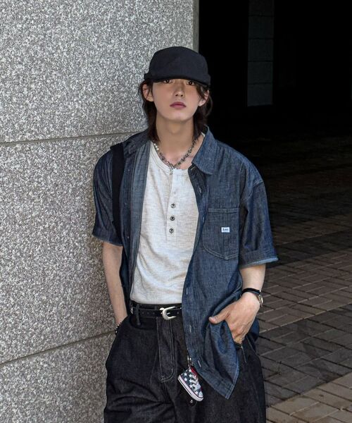 WESLEYHYUSTON(ウェズリーユーストン)の「W metal button henley neck knit grey(Tシャツ/カットソー・メンズ・その他・X-LARGE/MEDIUM/LARGE)」の3枚目の写真