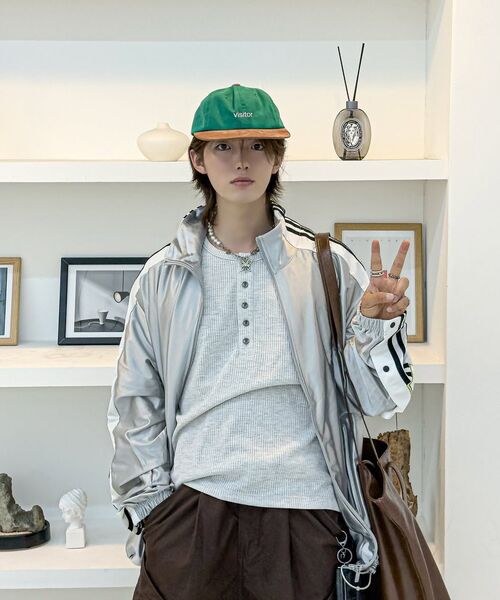 WESLEYHYUSTON(ウェズリーユーストン)の「W metal button henley neck knit grey(Tシャツ/カットソー・メンズ・その他・X-LARGE/MEDIUM/LARGE)」の7枚目の写真