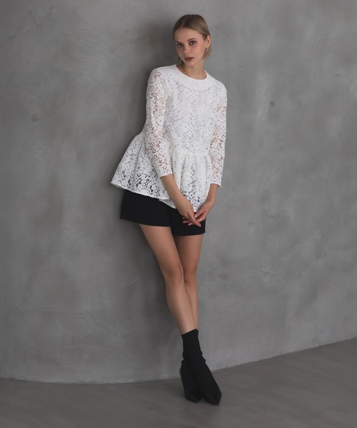 MERAKI（メラキ）の「ギャザーフレアレーストップス（その他トップス・レディース・ブラック/ホワイト・S/M/FREE）」の5枚目の写真