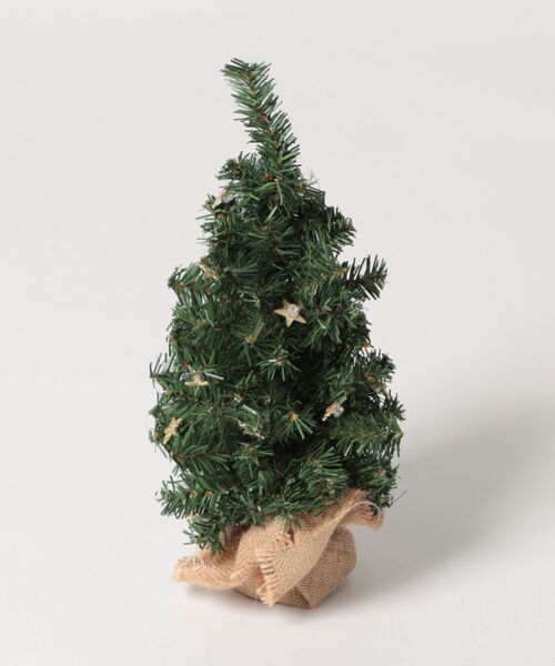 33cm] LEDライト付き ジュートクリスマスツリー（インテリア雑貨